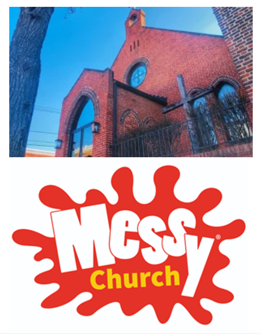 Exterior of Church of the Redemption & MessyChurch lofo